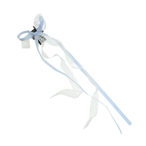 Unique Bargains 1 Pc Bow Ribbon Polkadot Hair Clips Hairdo Clip for Home Blue