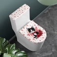 thumbnail image 3 of HELLHERO Valentine's Day Gifts Adjustable Elastic Bottom Universal Elastic Fabric Toilet Bowl Cover Household Dust-Proof Machine Washable 17"x21" Pack of 2, 3 of 8