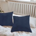 thumbnail image 6 of Throw Pillow Covers 26x26 Inch Set of 2, Solid Dark Blue Waterproof Outdoor Pillow Covers, Minimalism Abstract Denim Texture Decorative Cushion Pillowcases for Couch, Sofa, Bed, Garden, Patio, 6 of 9