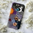 thumbnail image 5 of Abstract Cosmic Sun Moon Stars Phone Case, Psychedelic Spiral Galaxy Pattern Protective Cover for iPhone 16 15 14 13 12 11 Pro Max Plus Mini, 5 of 6