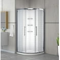 thumbnail image 4 of Dreamwerks Monaco 36x36x75 Round Corner Acrylic Shower Kit with Sliding Door, Base & Walls in Chrome, 4 of 13
