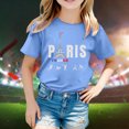 thumbnail image 2 of WEAIXIMIUNG Chemise à Phrases Enfants Thème 2024 Mode Française Imprimé Manches Courtes Col Rond T-Shirt Hauts 4-5 Ans, 2 of 4