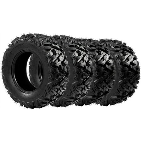 TUFFIOM Set of 4 ATV/UTV All-terrain Tires 25x8-12 Front 25x10-12 Rear, 6 PR, Tubeless