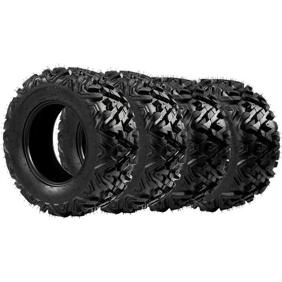 TUFFIOM Set of 4 ATV/UTV All-terrain Tires 25x8-12 Front 25x10-12 Rear, 6 PR, Tubeless