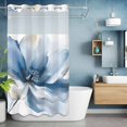 thumbnail image 6 of Spring Floral No Hooks Shower Curtain with Snap-in Liner Watercolor White Blue Flower Botanical Petals Shower Curtains for Bathroom, Waterproof, Easy Install, Washable 36"x72", 6 of 9
