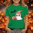 thumbnail image 2 of Halloween Shirts for Boys Girls Crew Neck Halloween T-Shirts Short Sleeve Halloween Tops Cute Ghost Print Halloween Graphic Tees, 2 of 5