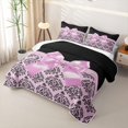 thumbnail image 3 of Erosebridal Fashion Women Bowtie Quilt King,Victorian Baroque Flower King Coverlet Set For Adults,3pcs, 3 of 7
