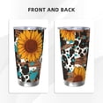 thumbnail image 3 of Lsque Vintage Sunflowes Pattern 20oz Car Cup with Lid and Straw, Insulated Coffee Cup with Straw Topper, Spill Proof Travel Coffee Mug, Stainless Steel Tumble-Without Straw, 3 of 8