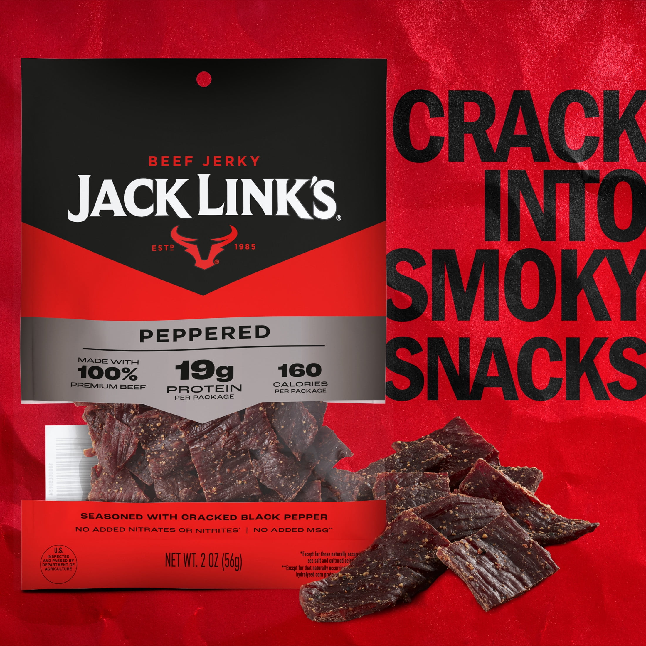 Jack Link's Peppered Beef Jerky, 2 Ounce