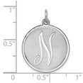 thumbnail image 3 of Auriga Fine Jewelry 925 Sterling Silver Rhodium-plated Brocaded Letter N Initial Charm for Women (L-27 mm, W-20 mm), 3 of 6