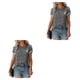 thumbnail image 4 of Jumpingount Camiseta de mujer suelta Casual impresa camisa transpirable senderismo blusa diario Top ropa de moda negro blanco punto S Type3 NO3 Jumpingount CBP233906, 4 of 6