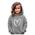 thumbnail image 2 of Girls Hoodie Kids Casual Heart Print Hoodies Casual Long Sleeve Sweatshirts Warm Fall Winter Clothes Girls Tops Size 9-10 Years, 2 of 4