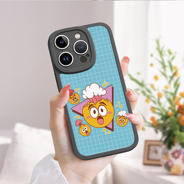 Proteja su iPhone con estilo con nuestra funda de teléfono de goma TPU con patrón de dibujos animados creativo y minimalista
