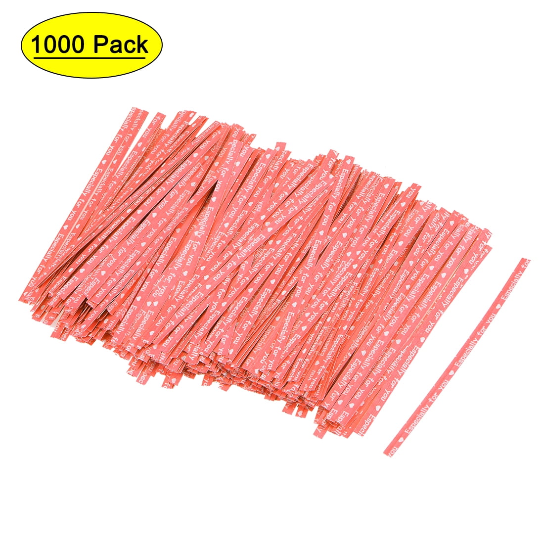 Uxcell 4 Inches Plastic Coated Paper Twist Ties Red 1000 Pack