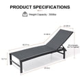 thumbnail image 2 of Crestlive 4-Piece Patio Pool Chaise Lounge Chair, 5-Position, Dark Gray, 2 of 6