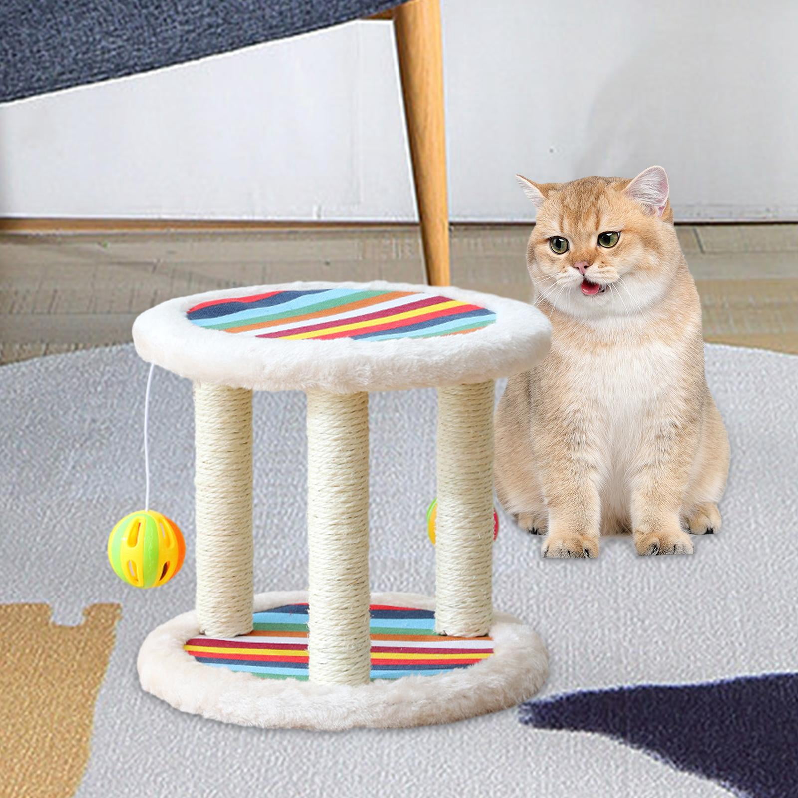 Bvdfgk Cat Scratch Post Cats Interactive Toy Perch for Indoor Cats for Cats Kitties Beige