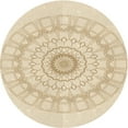thumbnail image 1 of Ahgly Company Indoor Round Patterned Moccasin Beige Area Rugs, 5' Round, 1 of 6