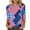 Blue, variant on Elbow-Length T-Shirt For Women Fashion Retro USA 4th Of July Loose Tops Blouse Round Neckline Women Tops