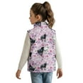thumbnail image 2 of Xoenoiee Horse Floral Print Girls Fuzzy Fleece Zip Up Vest with Pockets Lightweight Warm Sleeveless Jacket Coat for Toddler Youth, 9-10 Years, 2 of 7