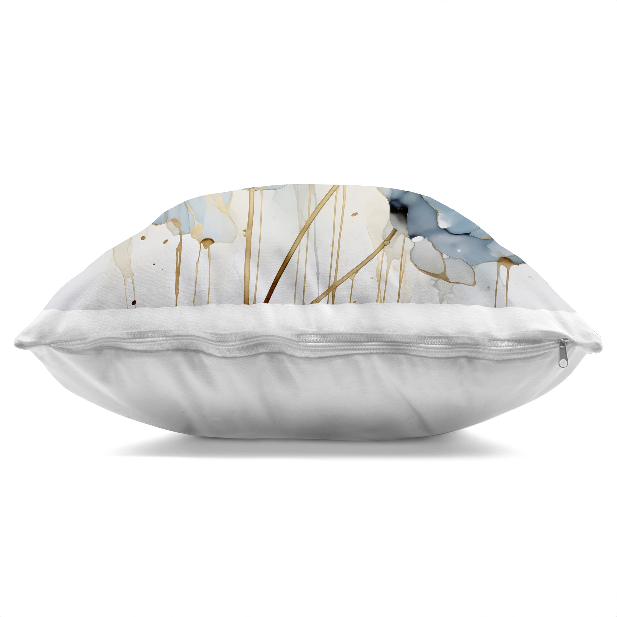 Stupell Industries Sapphire and Gold Florals Decorative Printed Throw Pillow, design by Creative Studio, 18 x 7 x 18
