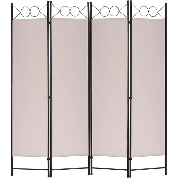 YRLLENSDAN,4 Panel,Room Dividers Panel,Folding Screen Room Divider,Office Partition Walls,Independent Type,Portable,Steel Frame,Tan