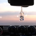 thumbnail image 3 of 5 pack hanging car air fresheners, car interior decoration 8ml essential oil diffuser aromatherapy pendant empty glass bottle, with vent clip wooden cap and rope fragrance decorations (5, diamond), 3 of 5