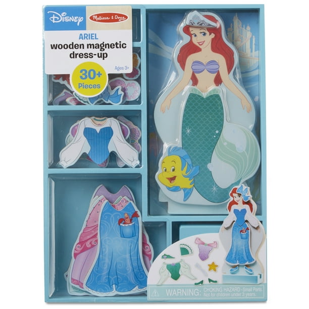 Melissa & Doug Disney Ariel DressUp Wooden Doll Pretend Play