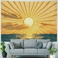thumbnail image 4 of Fenyluxe  Mid Century Boho Sunrise Tapestry Abstract Sunset Sun Waves Modern Minimalist Geometric Simple Art Line Aesthetic Beige Neutral Wall Hanging Bedroom Living Room Dorm Decor 40x30inch, 4 of 6