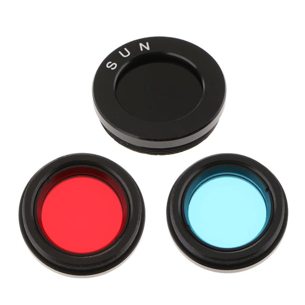 Juego de Filtros de Color Del Telescopio de Astronomía 3 en 1 de 1.25 Pulgadas / 31.7 Mm para El Kit de Accesorios para Lentes de Ocular, Negro Rojo a Soledad conjunto de filtros de color del telescopio