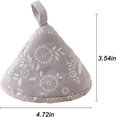 thumbnail image 4 of 2 Pcs Poignée de Pot en Coton Résistant à la Chaleur Support de Pot en Tissu Gant de Cuisson Triangle Isolé Antidérapant Couvercle de Pot (Gris Floral), 4 of 5