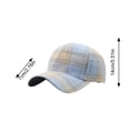 thumbnail image 4 of Clossjun Women Men Stylish Plaid Baseball Cap Fall Winter Warm Classic Hat Soft Casual Dad Hat for Outdoor Sport Light Blue, 4 of 6