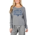thumbnail image 2 of Women's Concepts Sport Gray Memphis Grizzlies Mainstream Terry Long Sleeve Top, 2 of 2