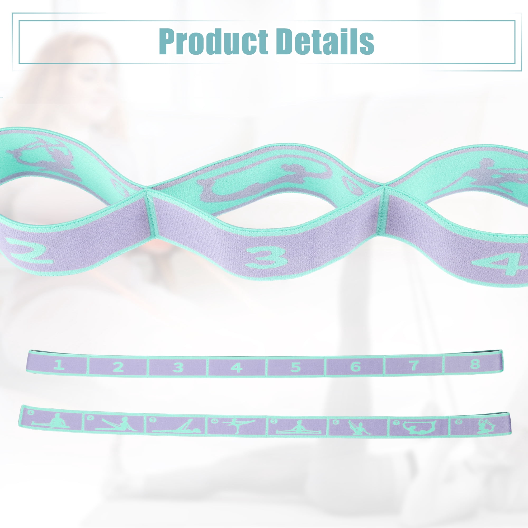 Unique Bargains Highly Yoga Stretching Band with 8 Loops for Effective Stretching Purple