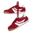 thumbnail image 4 of LUCKY STEP Retro Sneakers Thin Sole Lace up Lightweight Casual Shoes,Red,Womens, 4 of 6