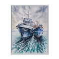 thumbnail image 1 of Designart Two Fishing Boats Before A Storm Anchored FLOAT FRAME WALL ART, 1 of 4