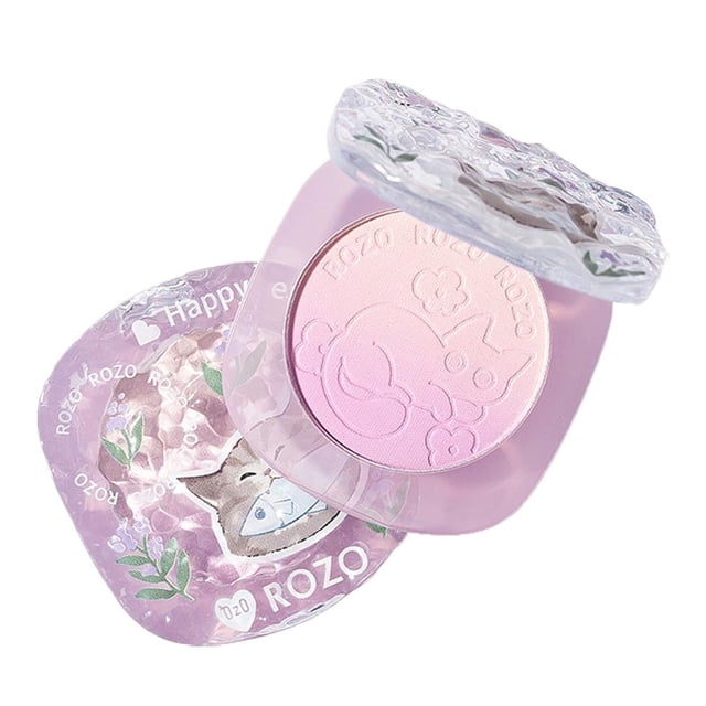 ROZO Powder Blusher Disc Bi Color Gradual Change Blush Facial Expanding Purple Powder Color