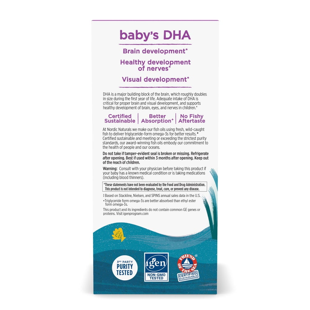 Nordic Naturals Baby's DHA Liquid with Dropper, 1050 Mg, Fish Oil, 4 Fl Oz