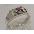 thumbnail image 2 of LBG 925 Sterling Silver Real Genuine Ruby Mens Signet Engagement Ring - Size 6, 2 of 6