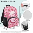 thumbnail image 7 of Yuyamidu Strawberry Axolotl Backpacks for High School Pink Book Bag with Front Pocket & Side Pockets Girls Schoolbags Large Capacity Bookbags, 7 of 7