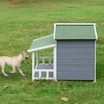 Demi Bonn 46" Wooden Dog House for Indoor Dogs, Outdoor Waterproof Dog