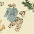 thumbnail image 2 of CAUYDY Preemie Going Home Outfits Newborn Girl Long Sleeve Romper Pants Hats Headband 4PCS Baby Matching Layette Set 0 3 6 Months Infant Winter Clothes Cute Green Sizes Newborn, 2 of 7