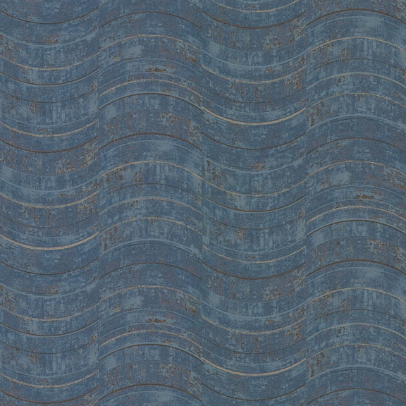 Brewster Hydra Blue Geometric Unpasted Non Woven Wallpaper, 21-in by 33-ft, 57.8 sq. ft.