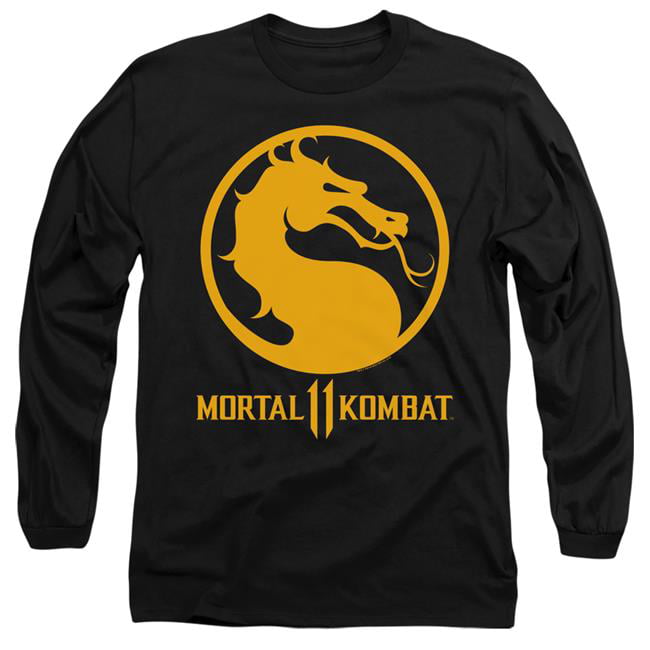 Trevco WBM892B-AL-3 Mortal Kombat XI & Dragon Logo Adult Long Sleeve 18-1  T-Shirt Black - Large