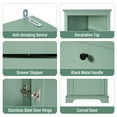 thumbnail image 6 of Triangle Tall Storage Cabinet, Freestanding Bathroom Anti-tipping Unit with 3 Drawers and Adjustable Shelves, Waterproof Corner Cabinet  for Bathroom, Kitchen, Green, 6 of 9