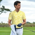 thumbnail image 6 of Xecao Daisies Flowers for Mens' Casual Short Sleeve Button-Down Polo Shirts for a Classic Golf Look, 6 of 9