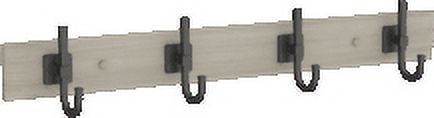(2 pack) Better Homes & Gardens Miller 27" Wall Mounted Hook Rack, 4 Hooks, Rustic Gray & Matte Black
