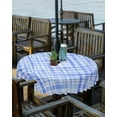 thumbnail image 2 of Outdoor Tablecloth with Umbrella Hole & Zipper, Blue Checkered Round Tablecloth 60 Inch, Watercolor Buffalo Plaid Blue Patio Table Cover Waterproof Table Cloth for Picnic/Party, 2 of 6