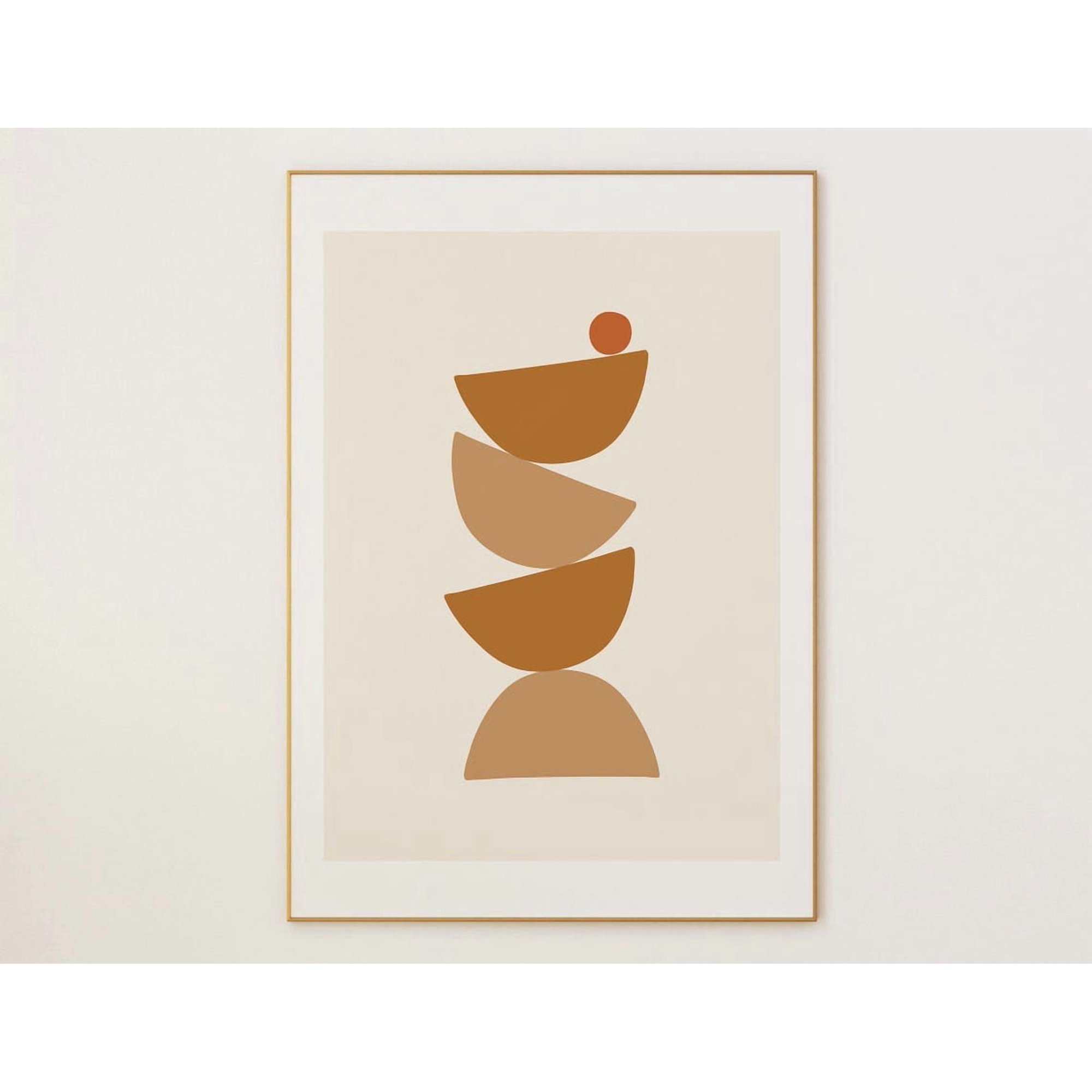 Mid Century Modern Geometric Wall Art Print Minimalist Pastel Design Modern Living Room And Office Decor