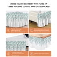 thumbnail image 6 of Weeping Flowers Wrap Around Bed Skirts for King Bed 16" Drop,Bed Skirt with Adjustable Elastic Belt Dust Ruffle Bed Valance for Bedroom Teal Grey Summer Spring Floral Botanical Art Bed Frame Cover, 6 of 7