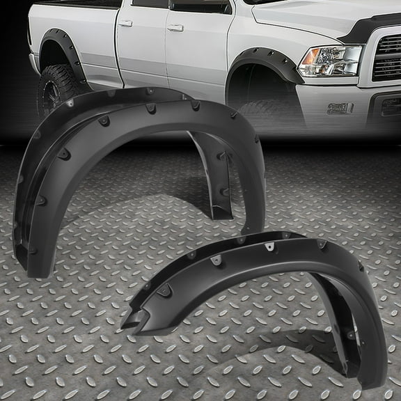 [4PCS] FOR 09-18 DODGE RAM 1500 FLEETSIDE POCKET RIVET STYLE WHEEL FENDER FLARES